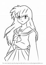 Inuyasha Kagome Higurashi Draw Drawing Step Tutorials Anime Manga Learn Getdrawings Drawingtutorials101 sketch template