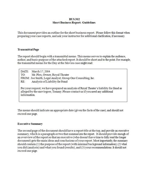 business report format  examples ms word pages google docs