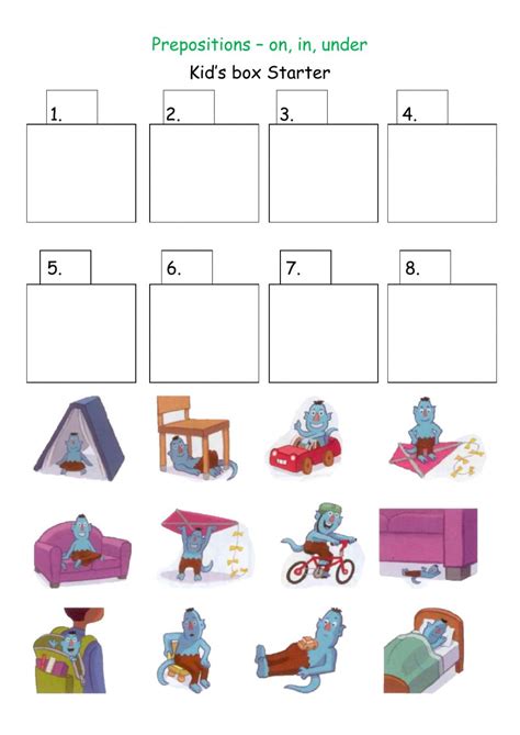 prepositions  place    worksheet