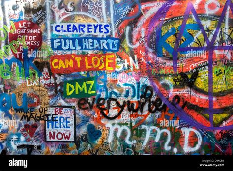 Graffiti At The John Lennon Wall In Prague Czech Republic Europe