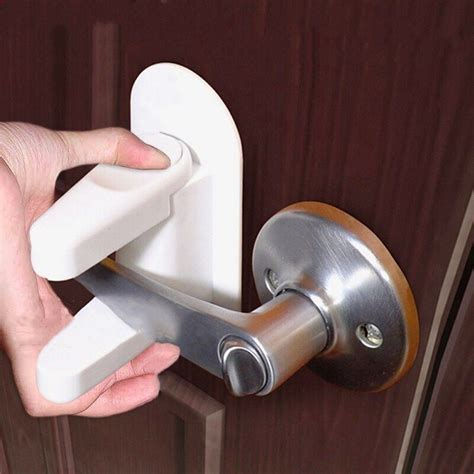 door lever lock safety child baby proof doors adhesive lever handle safety lock ebay