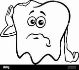 Zahn Tooth Diente Cavity Animados Dientes Decay Triste Trauriger Traurig Caries Negro Zeichentrickfigur Buchse Cavidad Zähne sketch template
