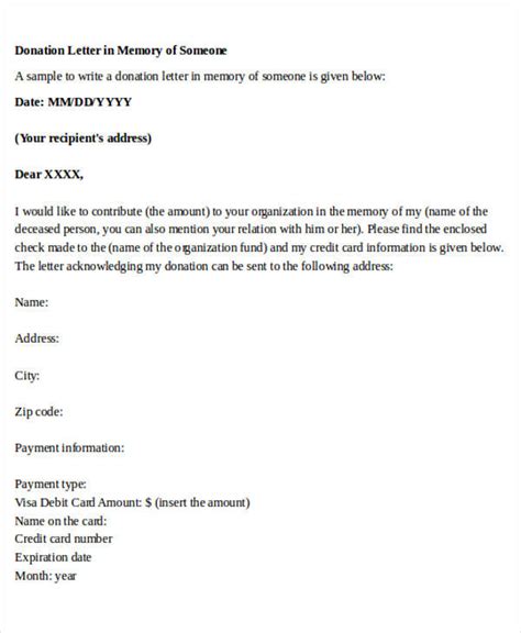 sample donation letter templates  ms word pages google