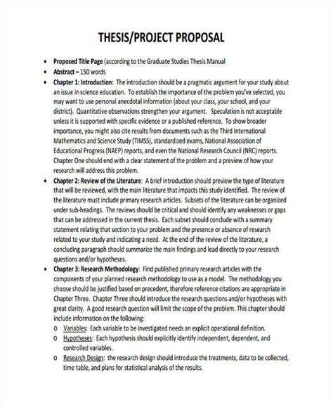 thesis proposal examples samples   examples