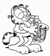 Garfield Coloring Pages Sax Odie Color Para Tocando Music Saxofon Sheets Un Popular Kids Cartoons Coloringhome 為孩子的色頁 sketch template
