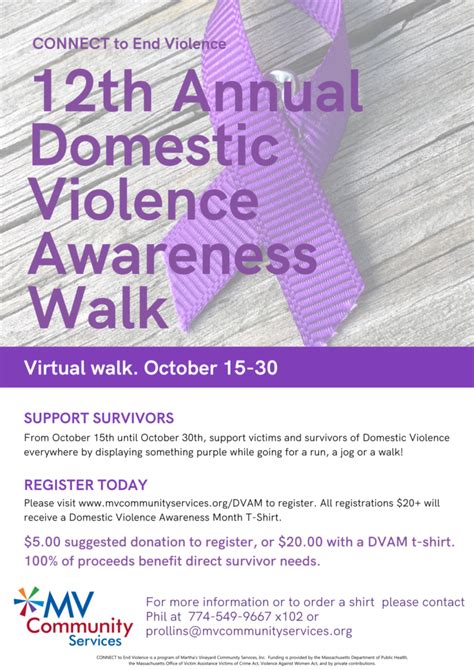 12th annual domestic violence awareness walk martha s