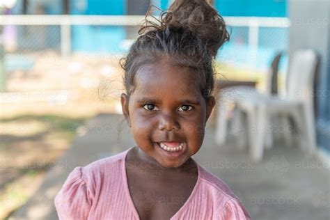 Image Of Smiling 3yo Aboriginal Girl Austockphoto