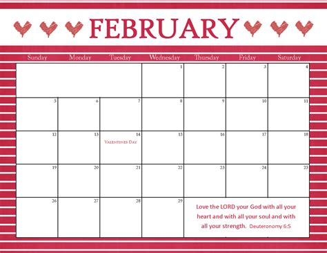 blogging pastors wife printable calendars  february