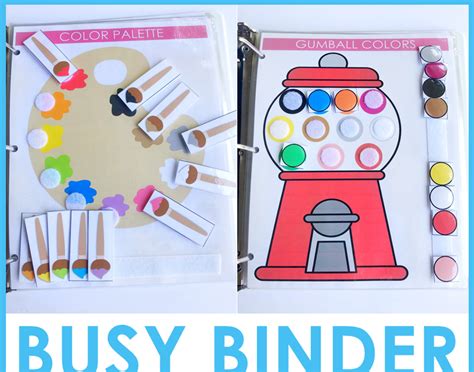 preschool busy binder printables  sarah grandersons printable