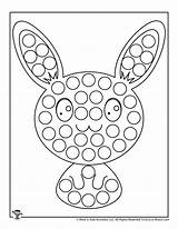 Dot Easter Coloring Marker Rabbit Bunny Pages sketch template