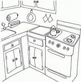 Cocina Keuken Cuisine Colorear Kleurplaten Koken Dibujos Kleurplaat sketch template