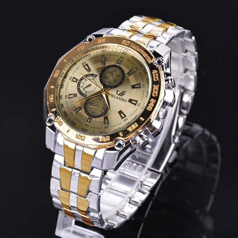 men wrist  fashion stainless steel luxury sport analog quartz clock walmartcom