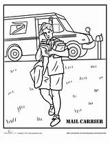Coloring Mail Pages Carrier Worksheets Truck Office Post Kids Printable Themes School Worksheet sketch template