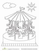 Carousel Coloring Education Pages sketch template