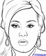 Adele Coloring Pages Drawing Line Getcolorings Color Face портрет рисунок мамы Print sketch template