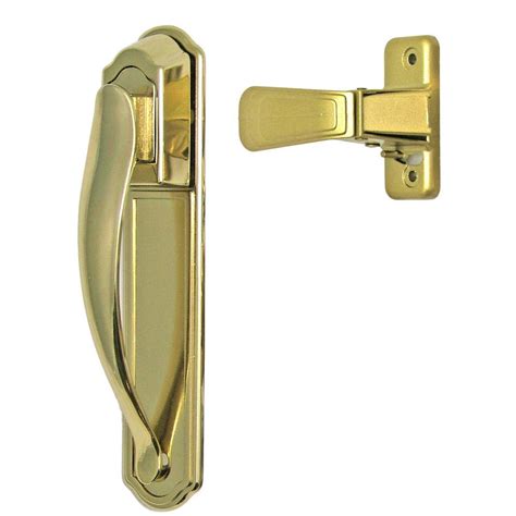 ideal security antique brass storm door lever handle set