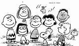 Peanuts Coloring Pages Characters Gang Snoopy Drawings Getcolorings Getdrawings Drawing Printable Template sketch template