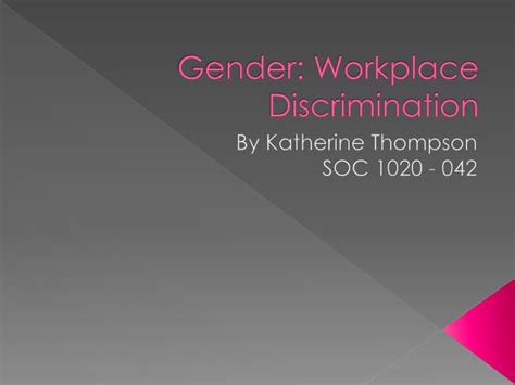 ppt gender workplace discrimination powerpoint presentation free