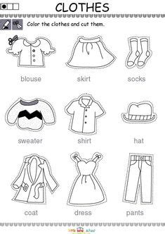 clothes coloring pages cool pre  worksheets  children preschool