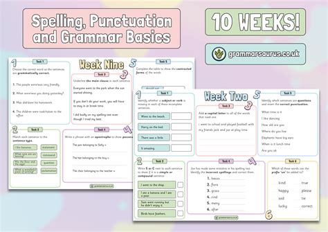year   weekly spag starters  basics grammarsaurus