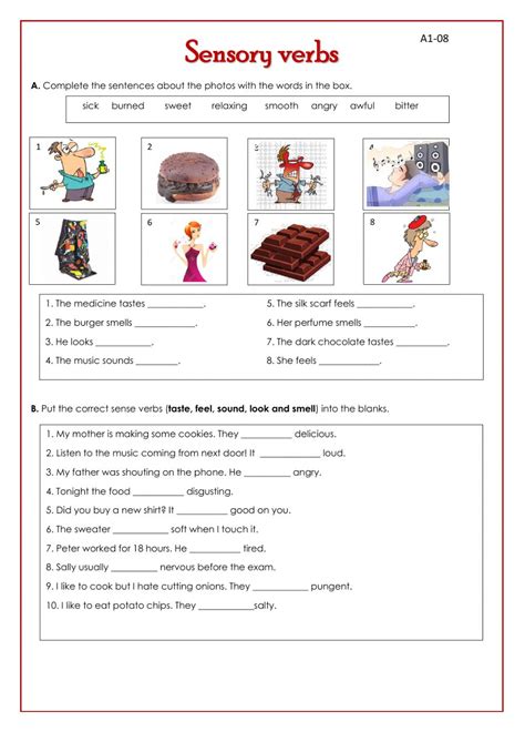 sensory adjectives worksheet adjectiveworksheetsnet
