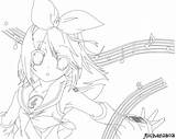Vocaloid Lineart Rin Kagamine Miku Peaky sketch template