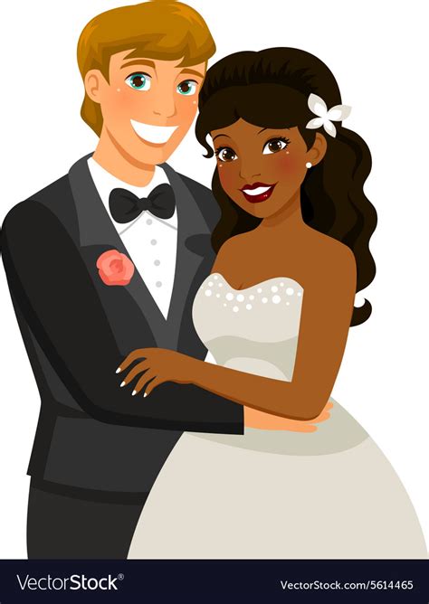 interracial marriage royalty free vector image