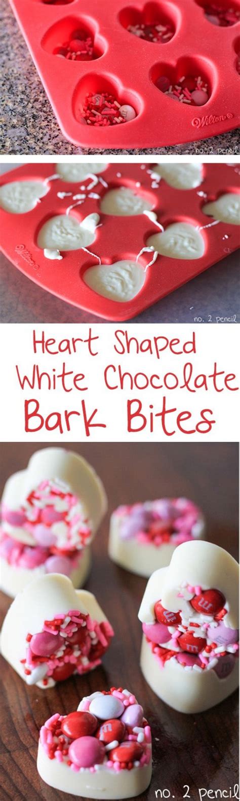 White Chocolate Heart Shaped Bark Bites From Number 2