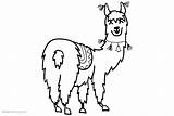 Llama Coloring Pages Cute Animal South America Kids Colouring Animals Color Sheets Printable Clipart Clip Books Alpaca sketch template