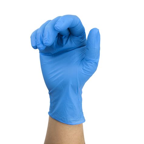 nitrile exam glove  latex powder   blue