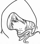 Anime Characters Hoodie Coloring Step Clipartmag Tutorial Cloak Bigote Lineart Getdrawings Dragoart sketch template