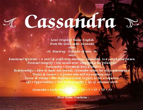 Make New Friends Names With Meaning Cassandra