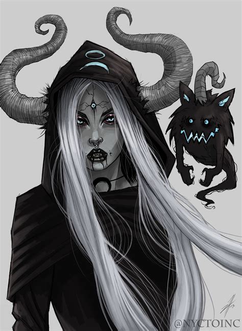 artstation demon girl sketch   witch