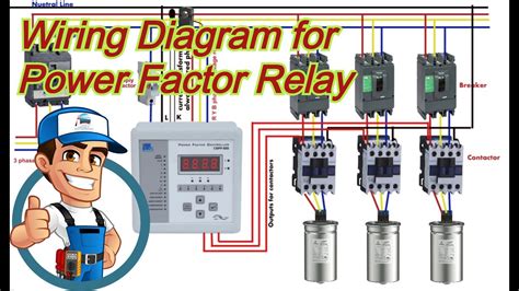 wiring diagram  power factor correction relay youtube
