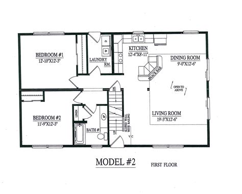 bedroom  bath modular home floor plans floorplansclick