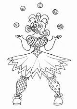 Coloring Jester Pages Court Halloween sketch template