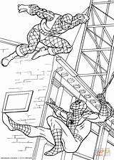 Coloring Pages Spiderman Fights Para Spider Man His Do Colorir Silhouettes Imprimir Aranha Homem Drawing спайдермен распечатать раскраска sketch template