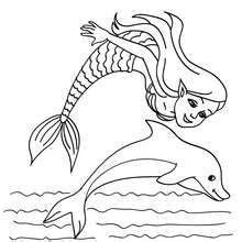 mermaid   dolphin coloring page coloring page fantasy coloring