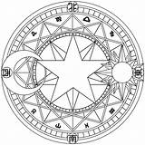 Magic Mandala Sakura Wiccan Celestial Pagan Magici Cerchi Magia Spells Cardcaptor Sheets Mathis Adult Sigil sketch template