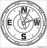 Compass Coloring Pages Color Way Clock Showing North Printable Pole Sign Supercoloring Getdrawings Tags Drawing Coloringpagesonly sketch template