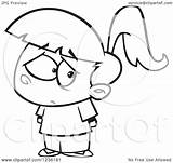Girl Sad Clipart Rejected Illustration Royalty Toonaday Vector sketch template