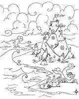 Coloring Pages Sea Beach Sand Castle Color Crab Creatures Blue Animals Building Animal Kids Print Trees Printable Ocean Crabs Sandcastle sketch template
