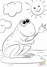 Pad Lily Frog Coloring Cartoon Pages Printable Drawing Frogs Life Categories Pond Getdrawings Pluspng Collection sketch template