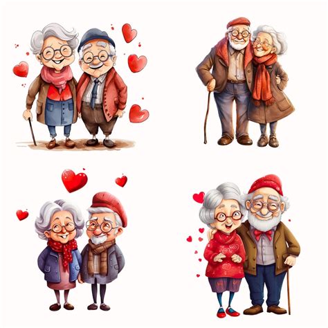 couple  valentine clip art grandparents  love illustration png