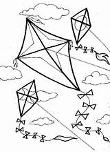 Coloring Pages Getdrawings Kites Flying Children Kite sketch template