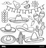 Mexico Coloring Doodle sketch template