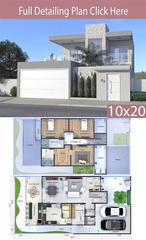 Planos De Casas Modernas De 10x20 Con Medidas Casa Nueva Idea
