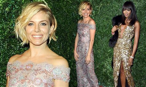 Sienna Miller And Naomi Campbell In Glitter Gowns For