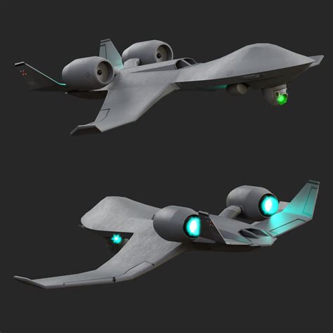 futuristic drone uav  aircraft models blenderkit
