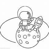 Coloring Astronaut Landed sketch template
